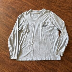 Vineyard Vines Vintage Whale Long-Sleeve Pocket Tee Men's L Blue (See Pics)
